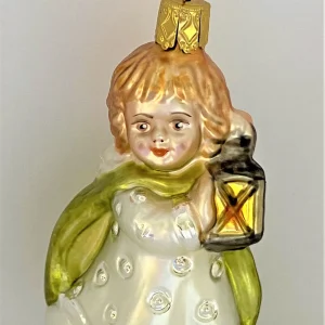 Inge-Glas Engel mit Laterne und grünem Umhang