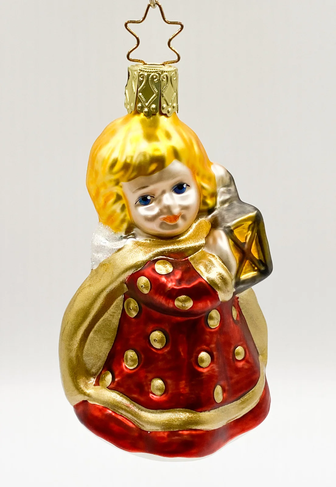 Inge-Glas Engel mit Laterne im roten Kleid