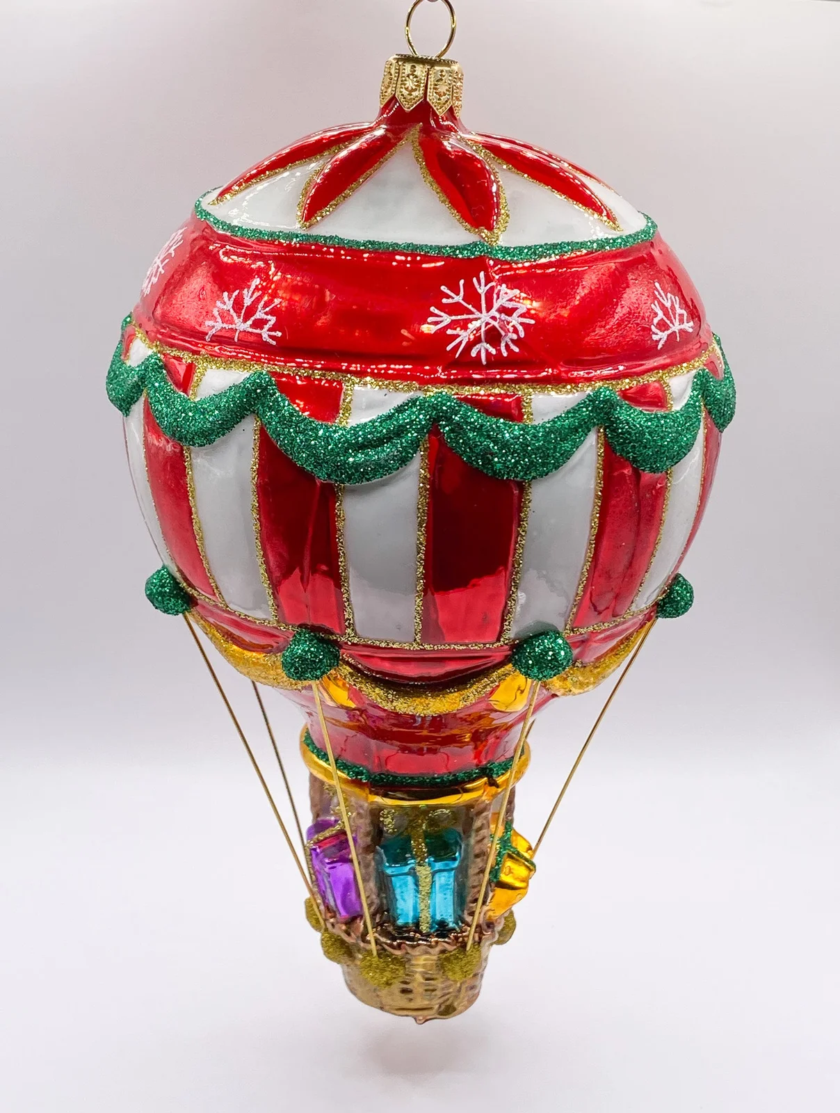 Glassware Grosser Heissluftballon mit Geschenken, Montgolfier
