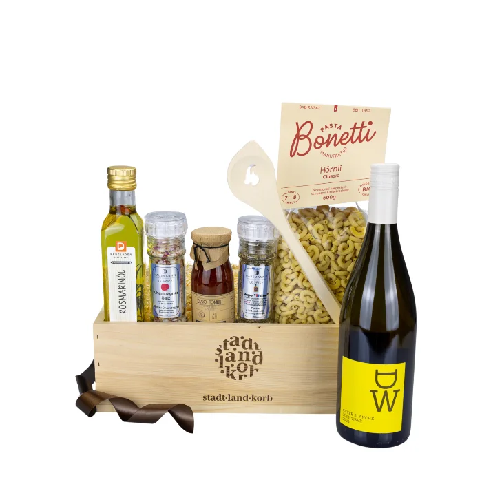 Weisswein Dinner Geschenkkorb