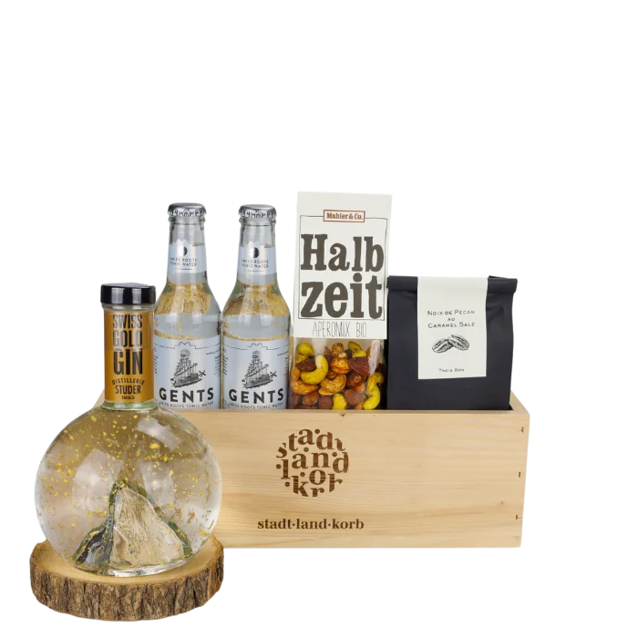 Gold Gin Geschenkkorb