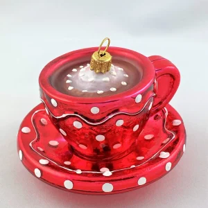 GMC Heisse Schokolade in roter, weiss getupfter Tasse, Capuccino