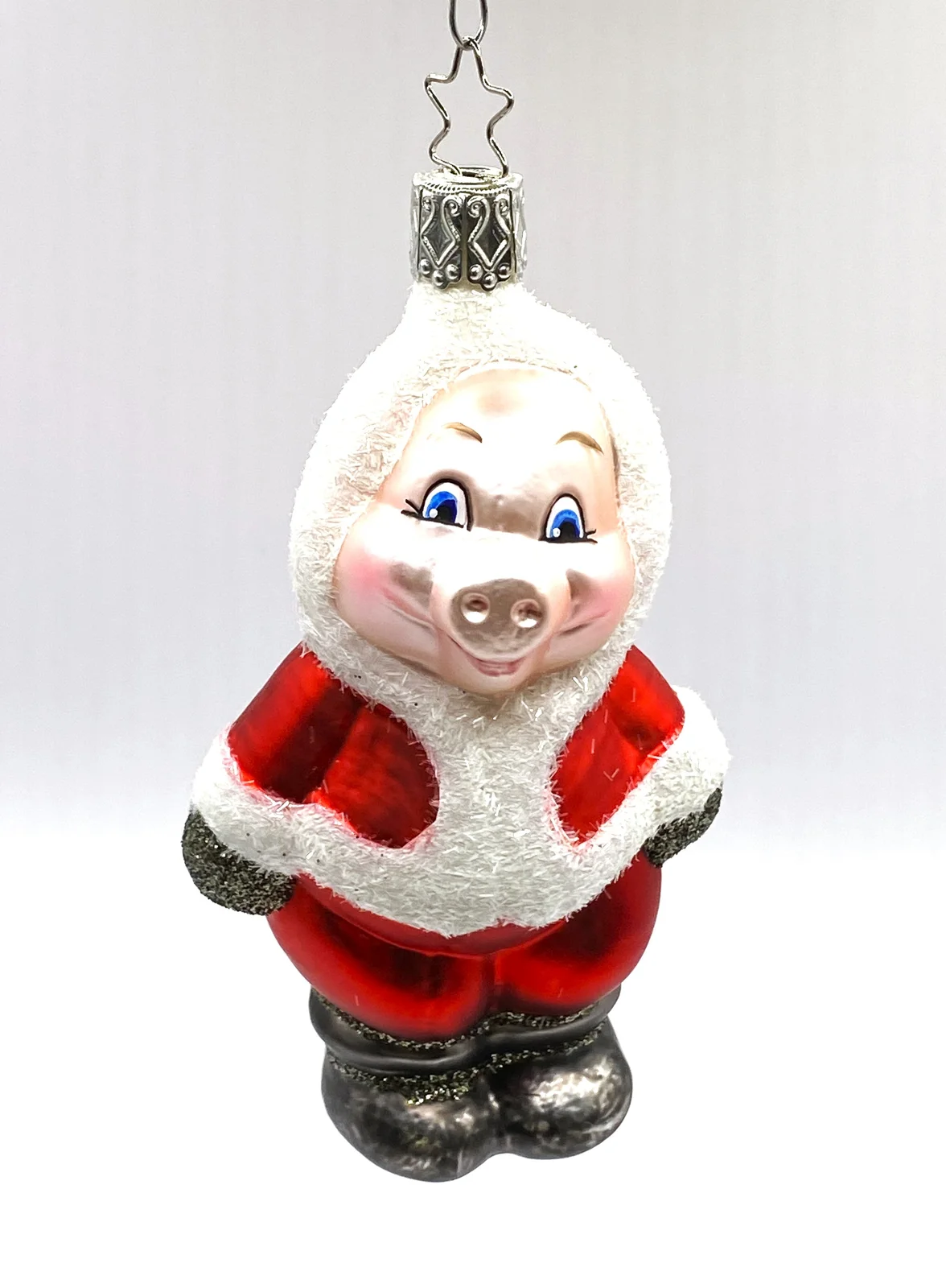 Inge-Glas Schwein im Santakostüm