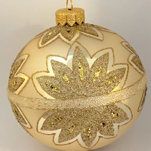 GMC Kugel helles gold mit stilisierter Blüte