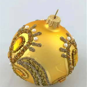 Hanco Goldene Kugel barock mit Perlen und goldenen Schmucksteinen