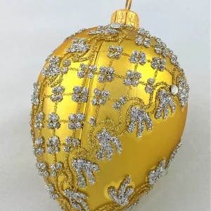 Hanco Goldenes Faberge-Ei mit silbernem Barock-Muster