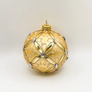 Dagmara Kugel gold matt geometrischem Muster