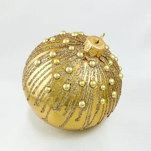 Dagmara Kugel gold glänzend mit Schmucksteinen