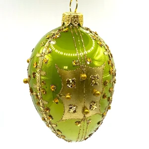 GMC Faberge-Ei grün mit goldenem Streifendekor