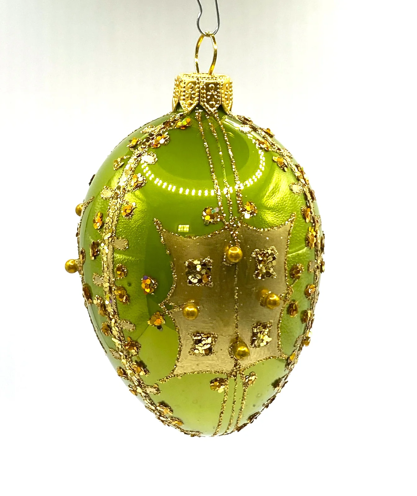 GMC Faberge-Ei grün mit goldenem Streifendekor