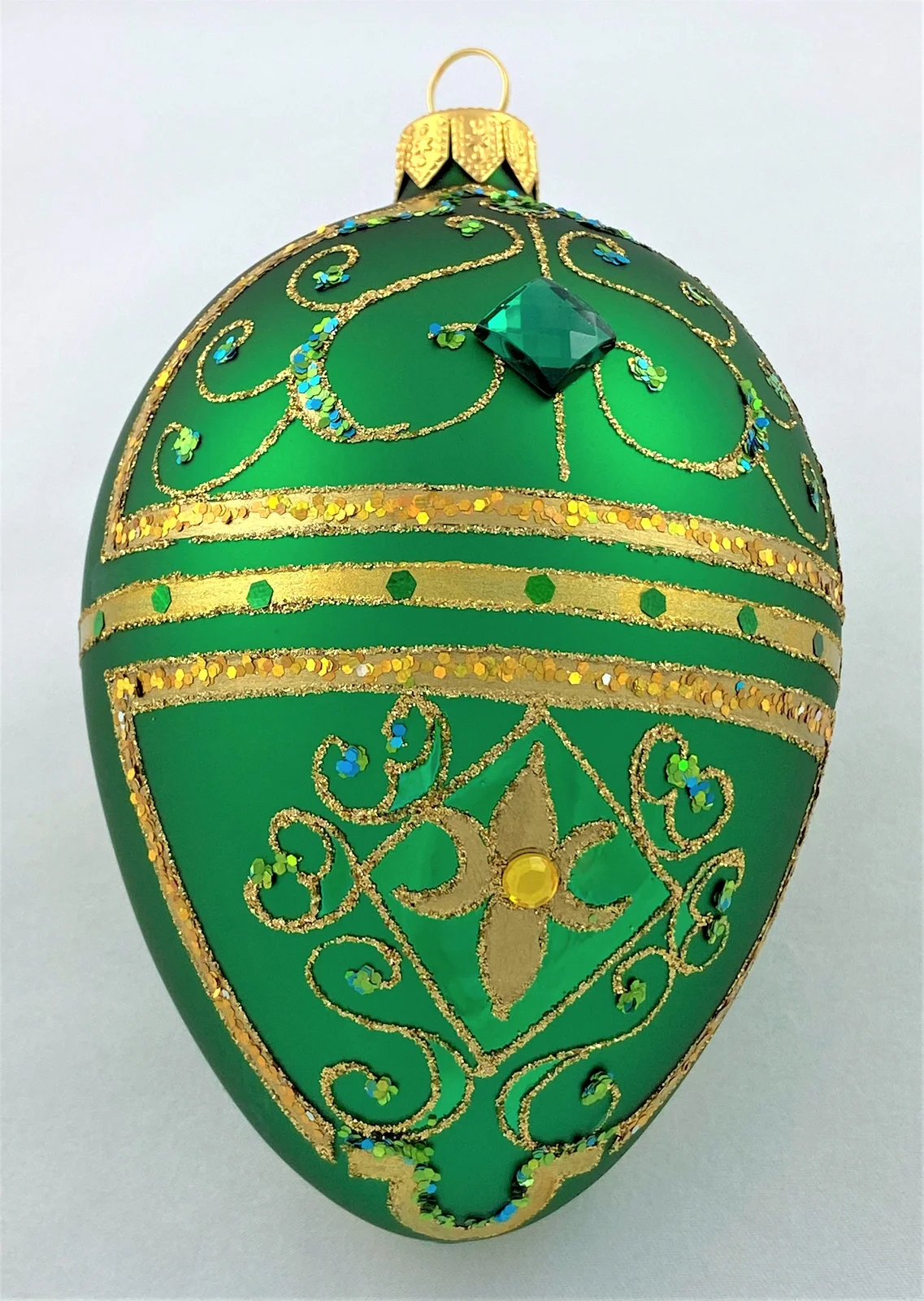 GMC Faberge-Ei grün matt mit Golddekor