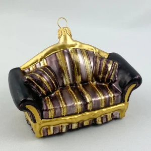 GMC Sofa aubergine gestreift