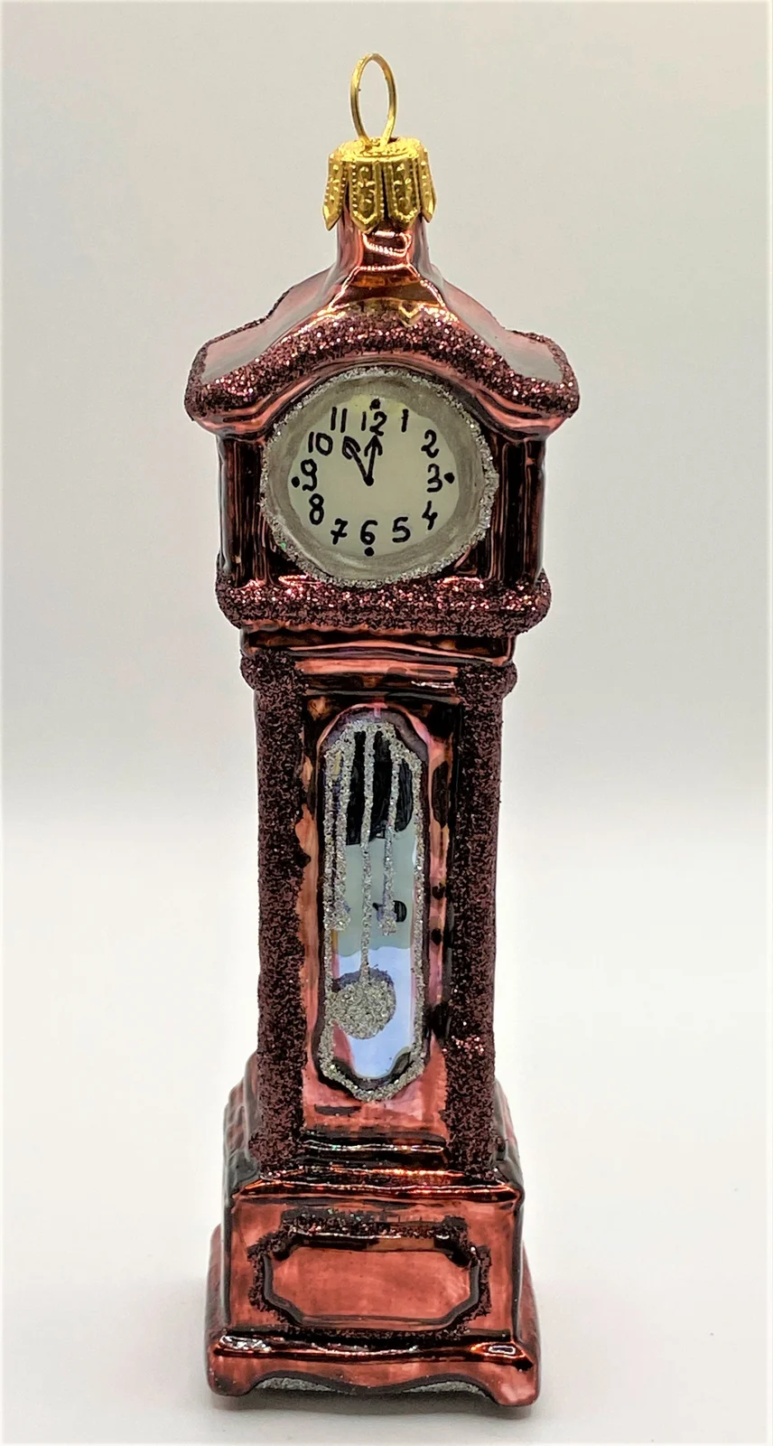 Glaspol Dunkelbraune Kastenuhr