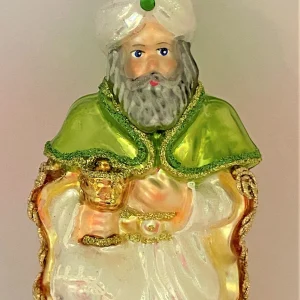 Glassware Heiliger König Balthasar bringt dem Jesuskind den Weihrauch