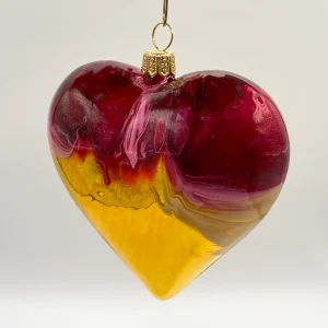 GMC Herz gold-magenta marmoriert
