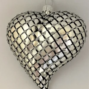 GMC Herz Silber matt mit Netzmuster