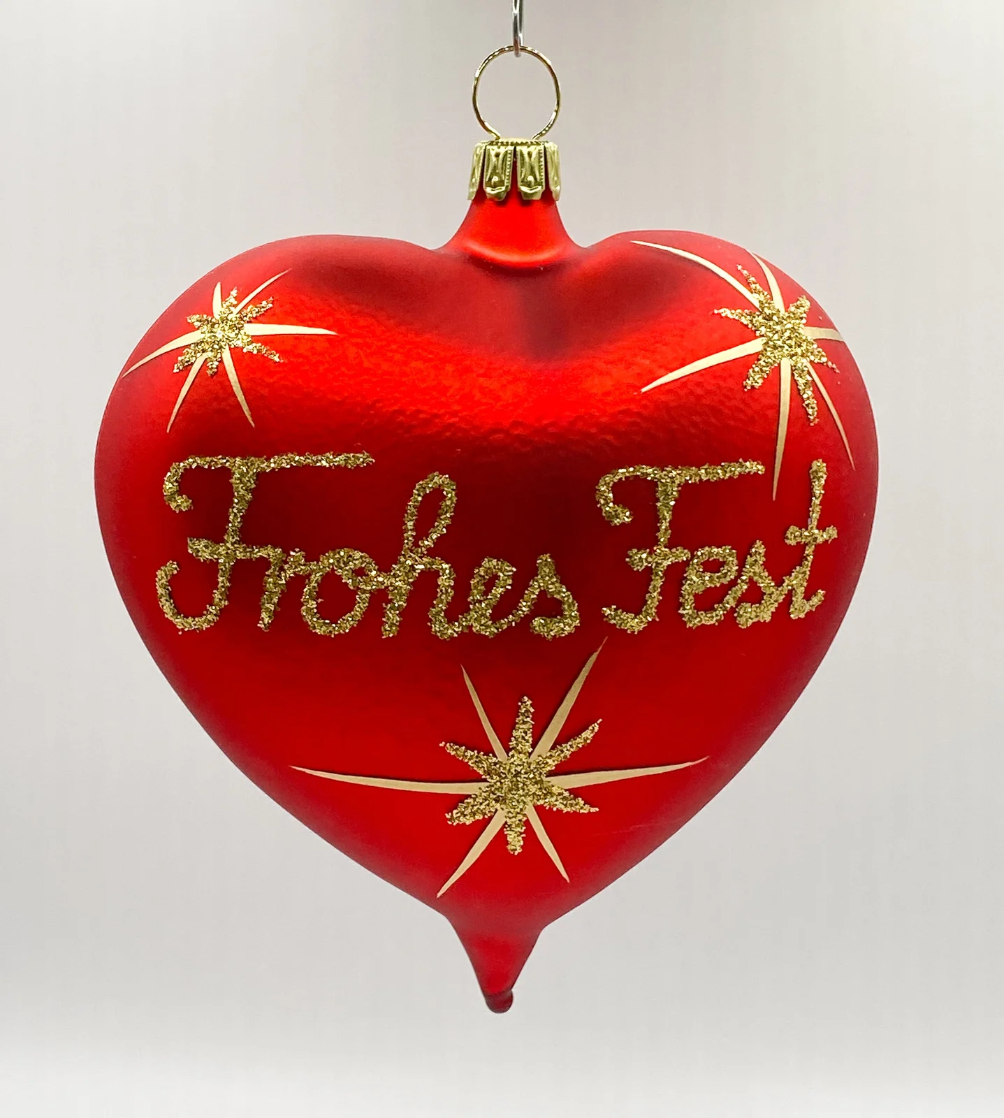 Oberfränkische Herz rot mit Aufschrift " Frohes Fest "