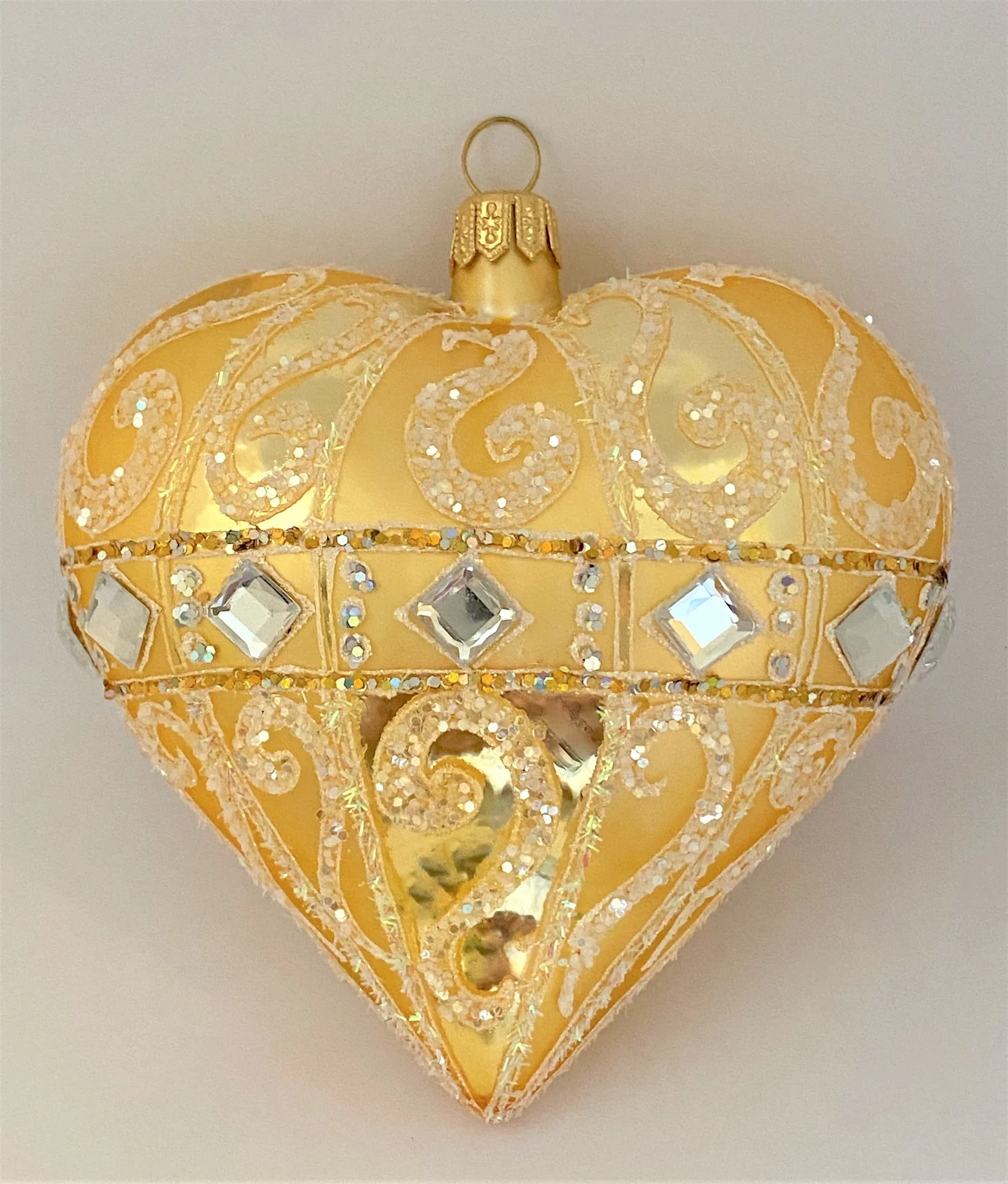 GMC Herz Gold mit silbernen Schmucksteinen