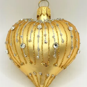 Szklo Goldenes Herz mit Streifendekor