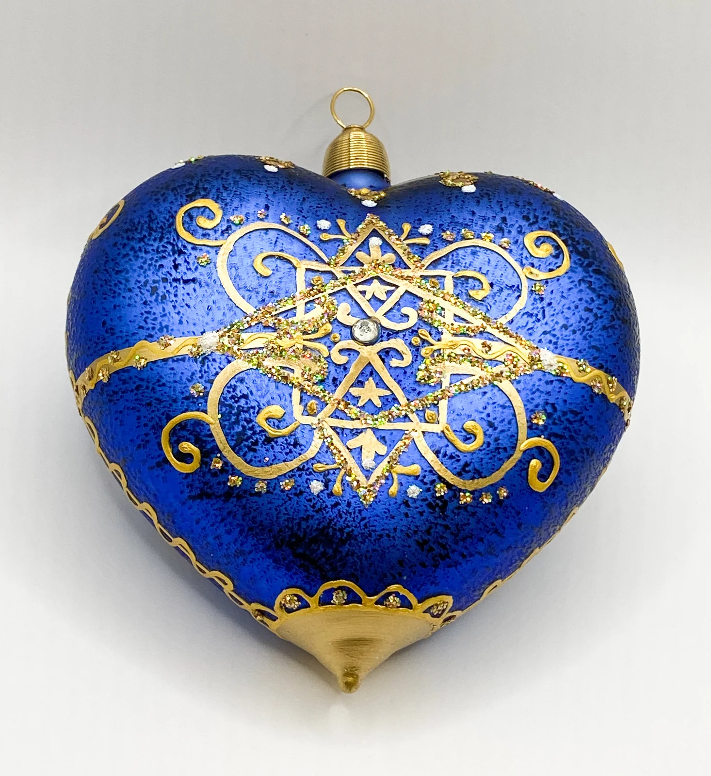 Oberfränkische Blaues Herz mit orientalischem Golddekor