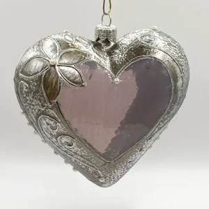 Szklo Herz im Shabby chic Dekor, transparent