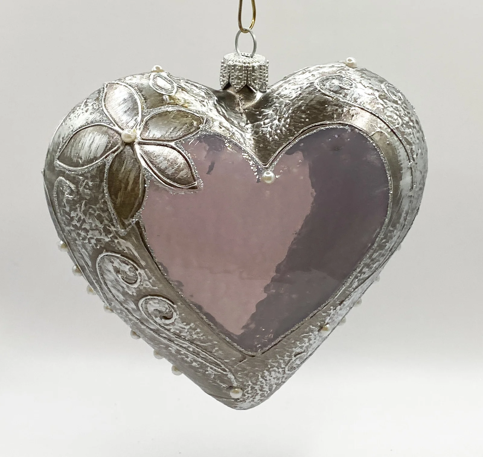 Szklo Herz im Shabby chic Dekor, transparent