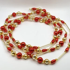 ANVA Gablonzer Christbaumkette Rot und Gold