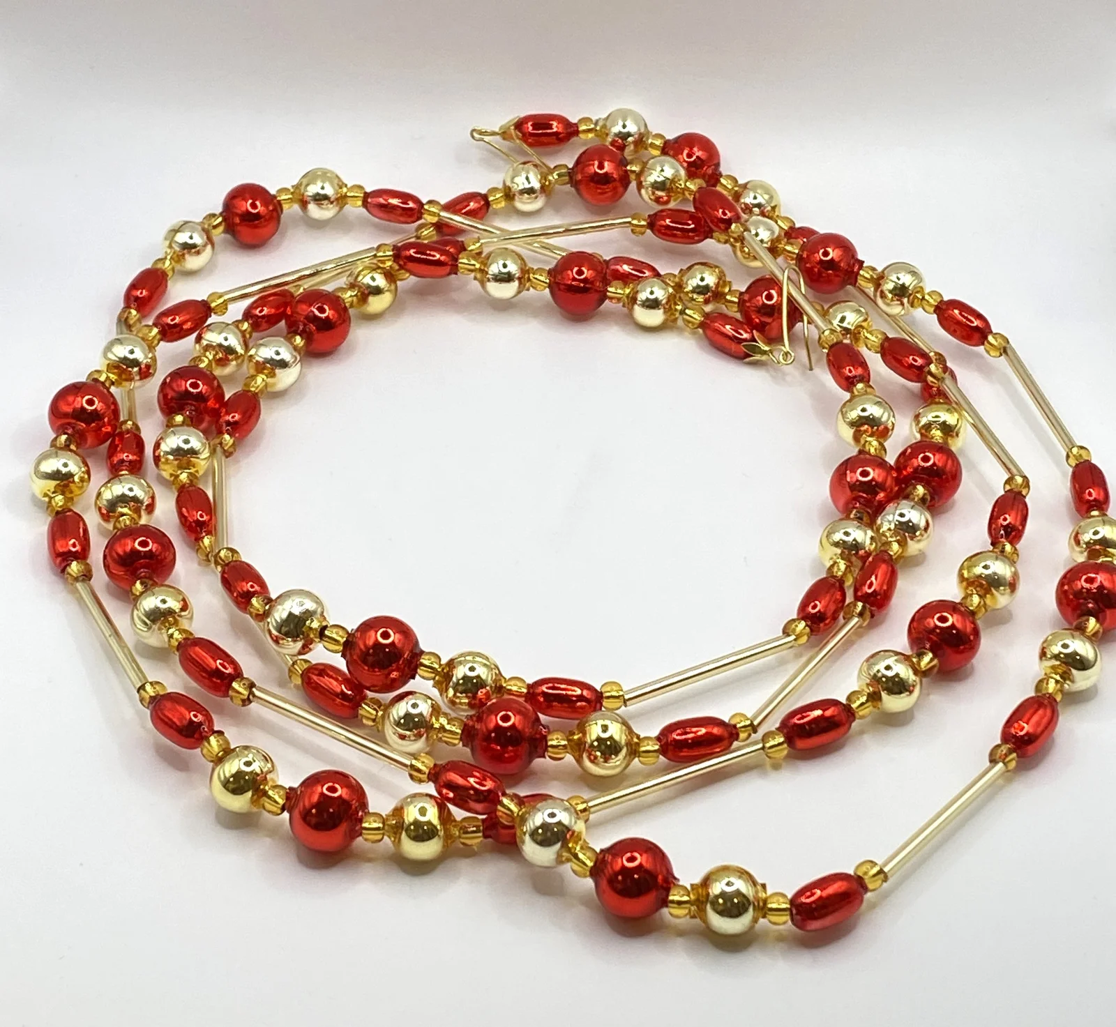 ANVA Gablonzer Christbaumkette Rot und Gold
