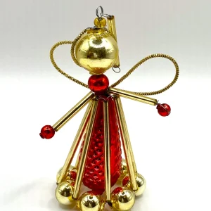 ANVA Gablonzer Perlen Engel Rot und Gold