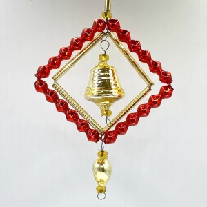 ANVA Rhomus-Motiv mit Gablonzer Perlen in Rot und Gold