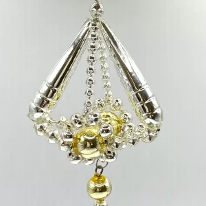 ANVA Silbernes Gablonzer Perlen Ornament mit goldenen Kugeln