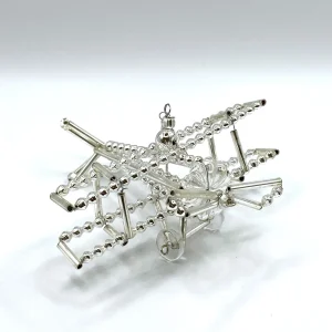 ANVA Silbernes Gablonzer Perlen Propeller Flugzeug