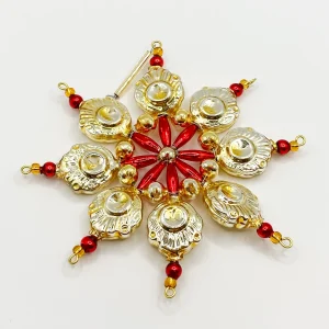 ANVA Stern in Rot und Gold mit Gablonzer Perlen