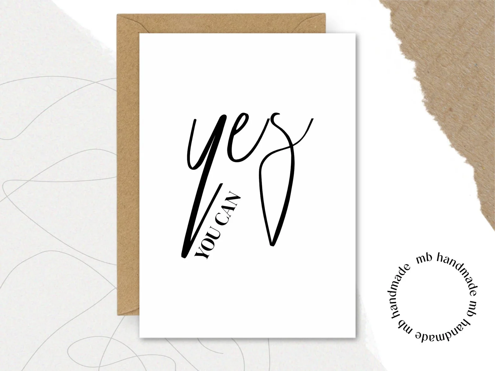mb handmade Yes YOU CAN: Umschlag Kraftpapier / Rückseite blanko