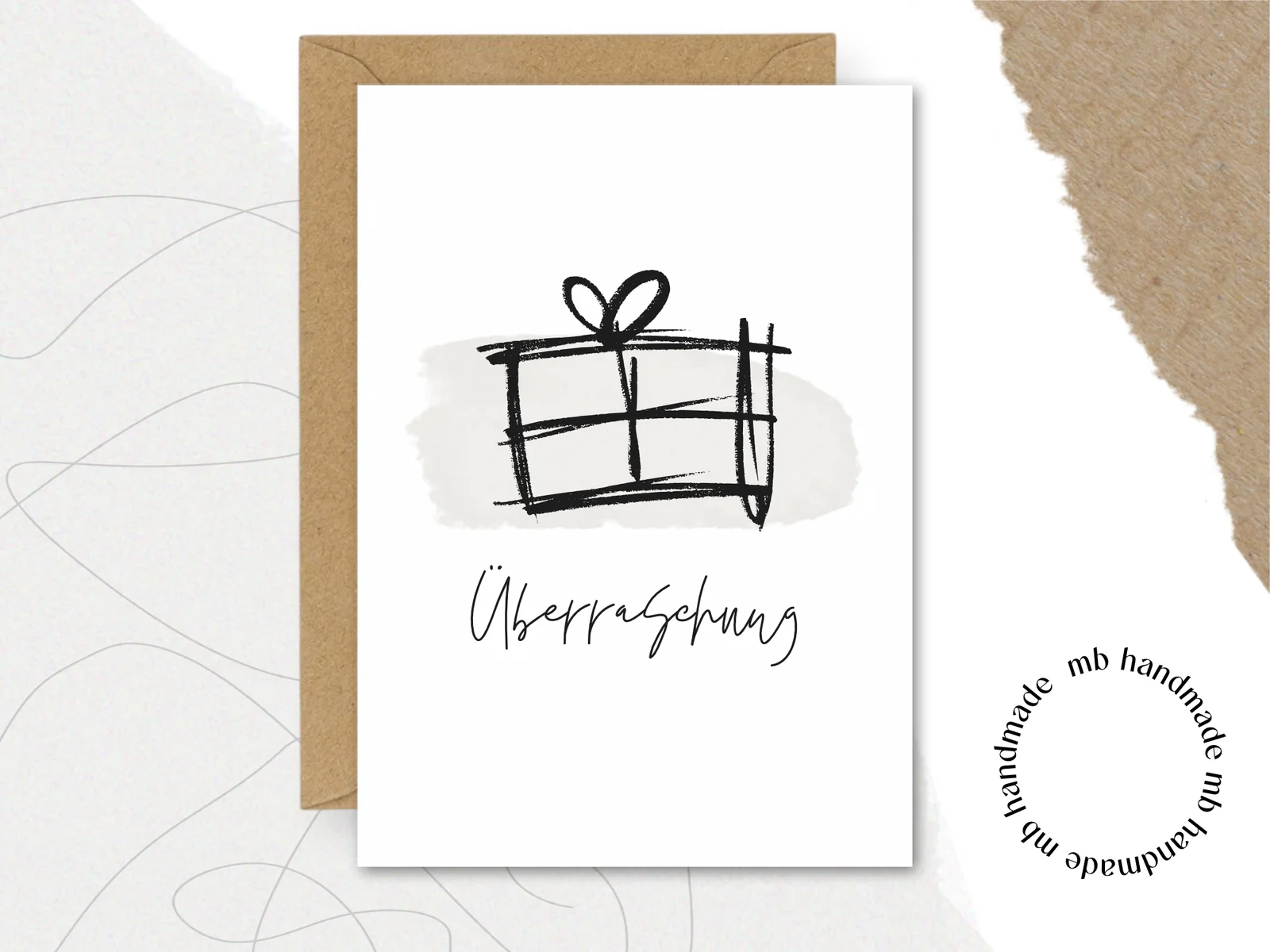 mb handmade Überraschung Geschenk: Umschlag Kraftpapier / Rückseite blanko