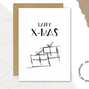 mb handmade HAPPY X-MAS: Umschlag Kraftpapier / Rückseite blanko