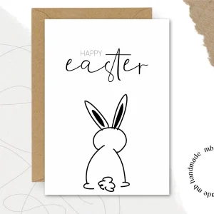 mb handmade HAPPY easter: Umschlag Kraftpapier / Rückseite blanko