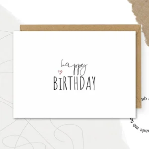mb handmade Happy birthday: Umschlag Kraftpapier / Rückseite blanko