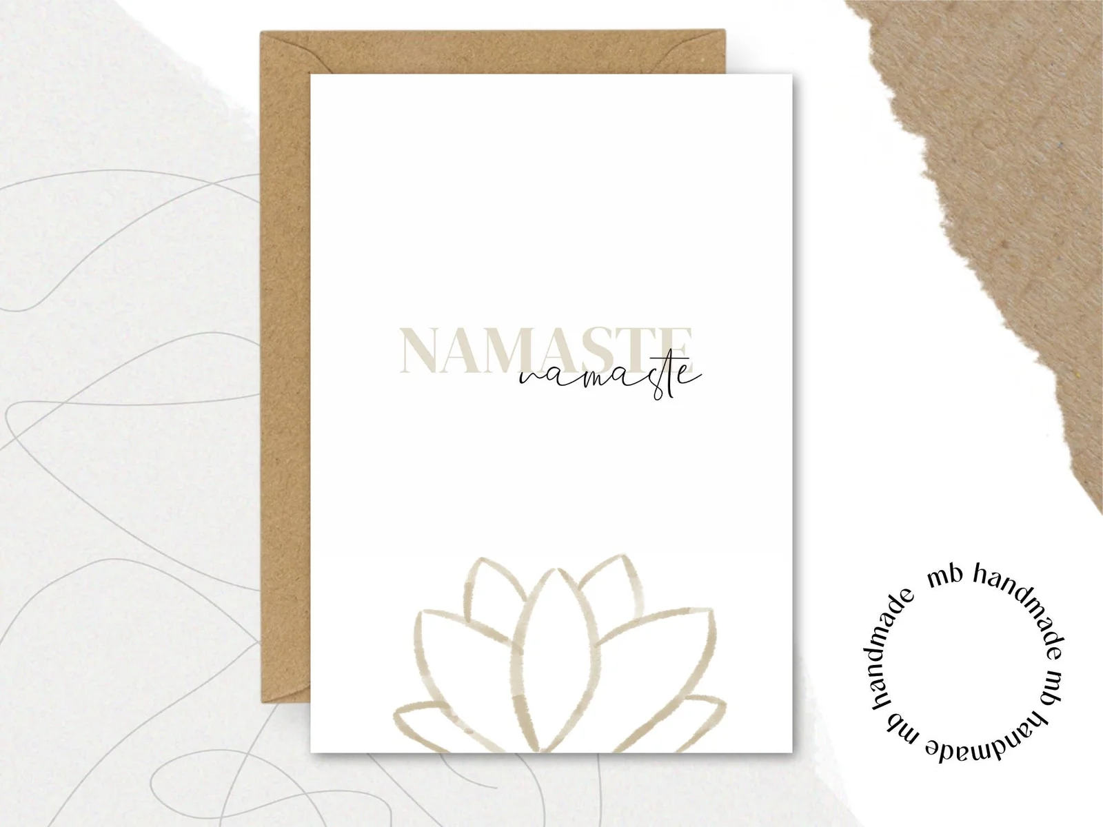 mb handmade Namaste: Umschlag Kraftpapier / Rückseite blanko