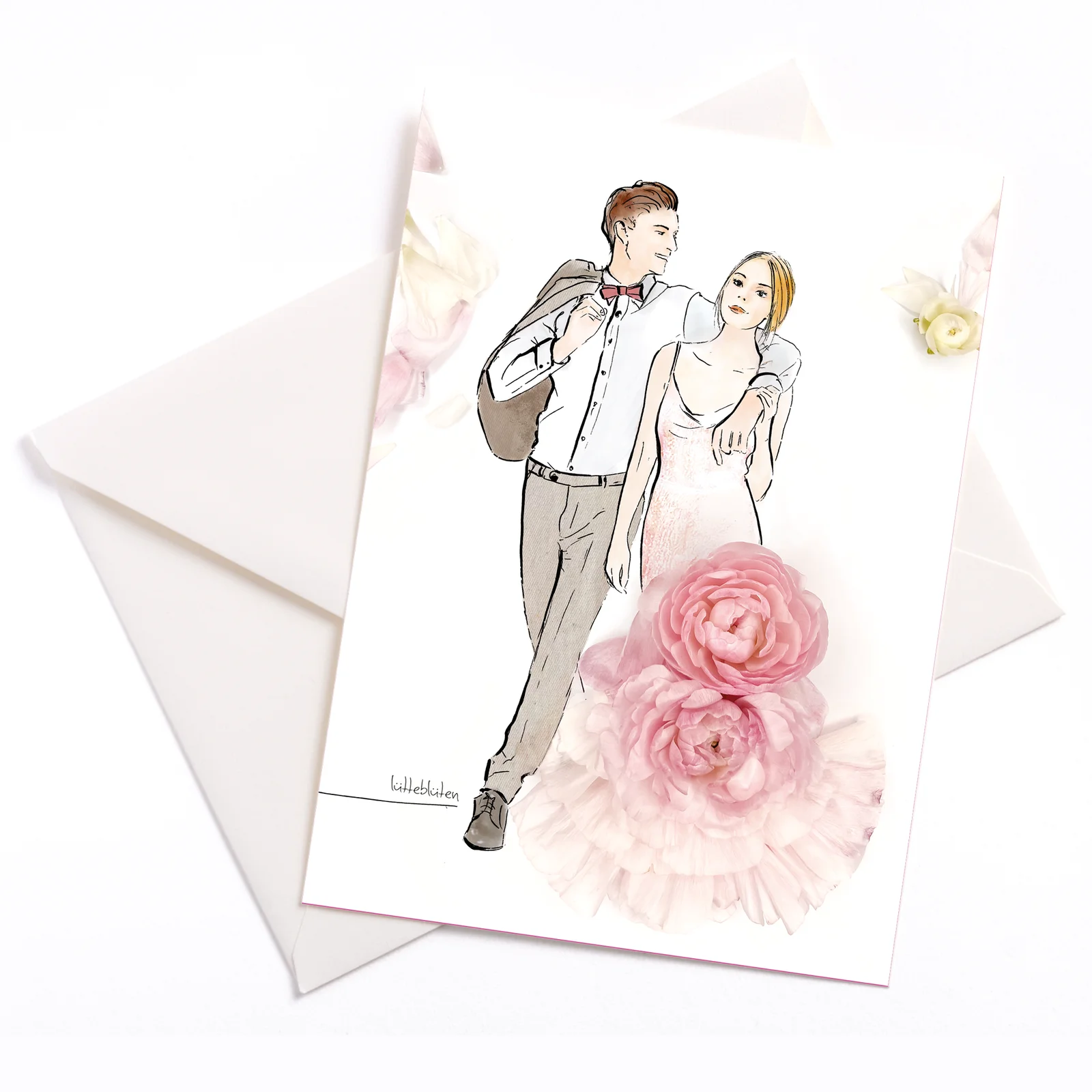 Lütteblüten Dreamtime - Hochzeitskarte mit Umschlag | Lütteblüten: 105x148 mm