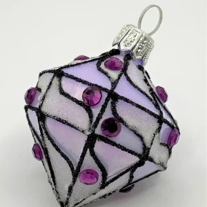 Szklo Lilafarbenes Kreisel-Ornament mit violetten Schmucksteinen
