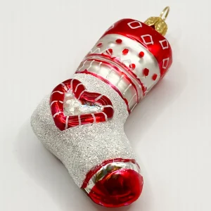 GMC Weisse Weihnachts-Socke mit rotem Dekor
