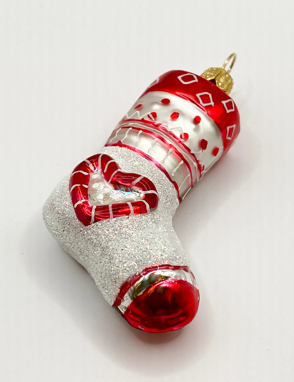 GMC Weisse Weihnachts-Socke mit rotem Dekor