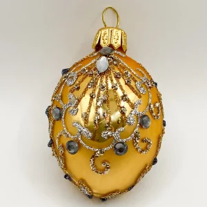 Szklo Kleines goldenes Ei mit Rokokodekor