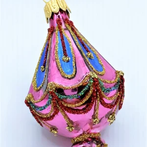 Szklo Dunkel-Rosa Lampion-Ornament