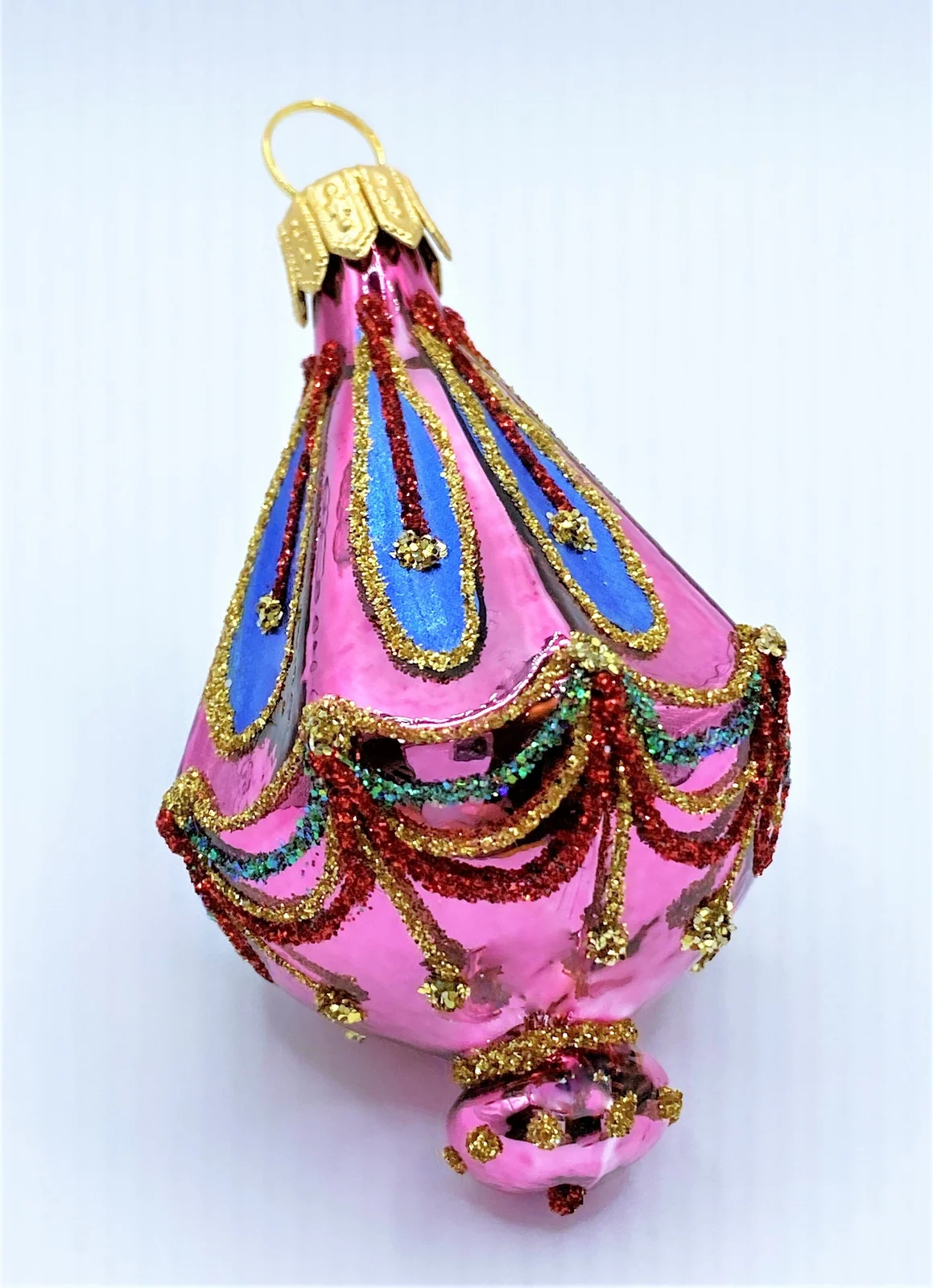 Szklo Dunkel-Rosa Lampion-Ornament
