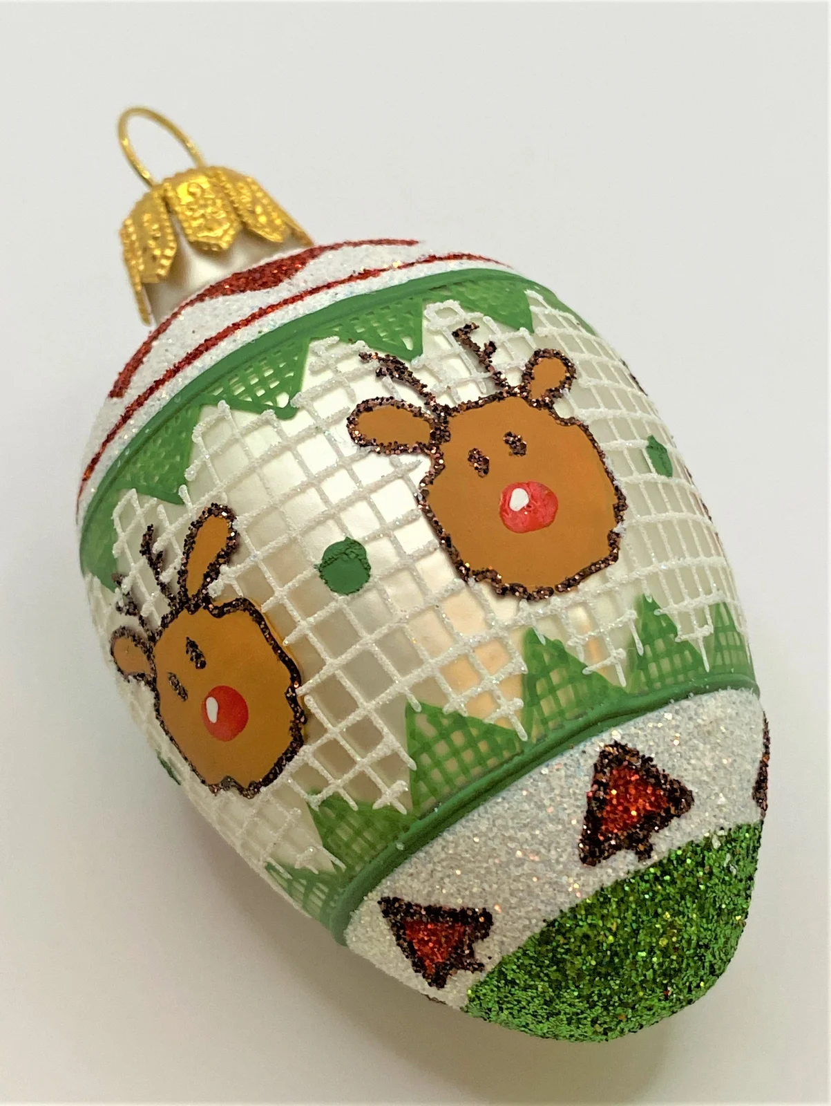 Szklo Kleines Ei mit Weihnachts-Stickerei-Motiv