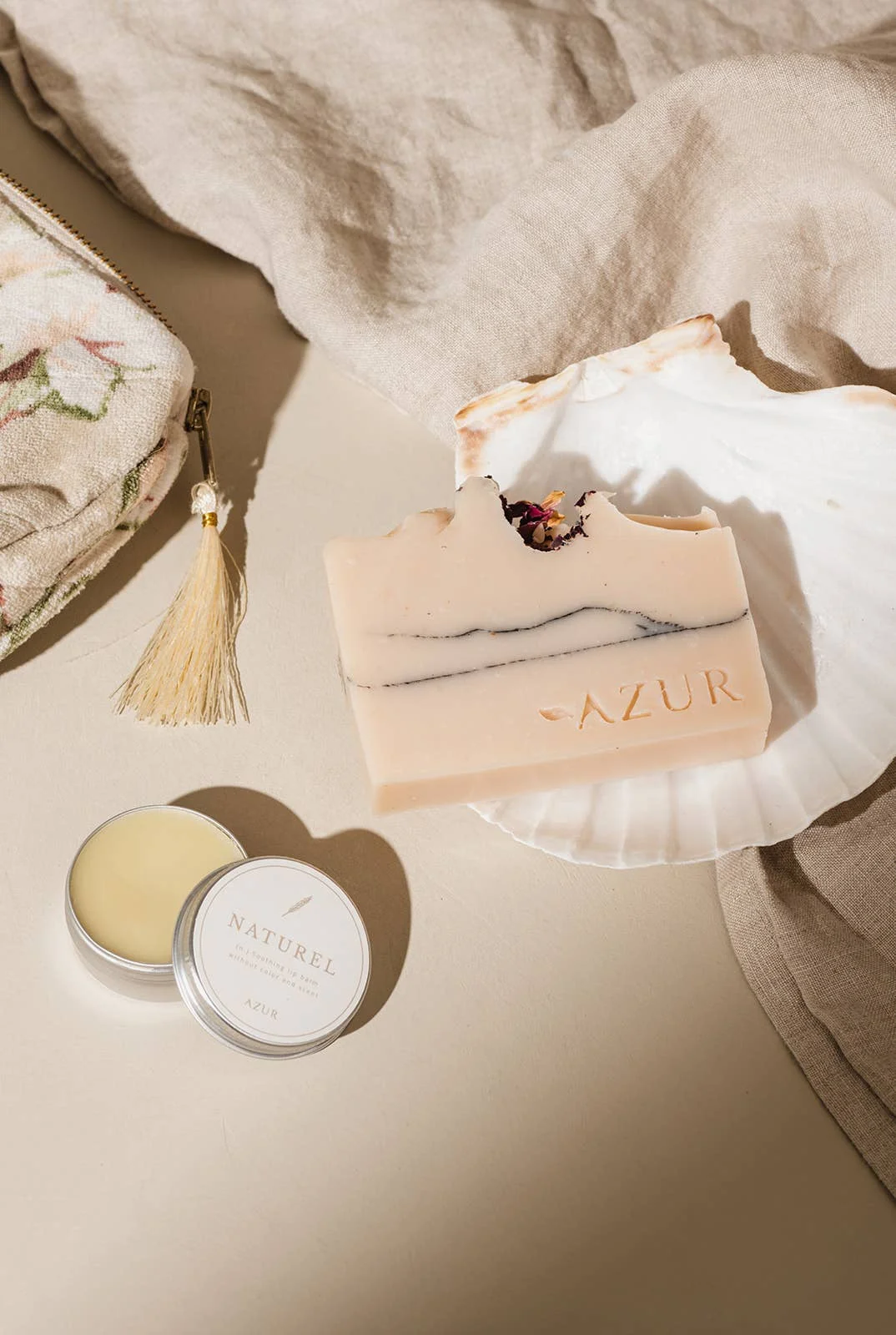 Azur Natural Bodycare BV NATUREL | 100% natürlicher Lippenbalsam | Vegan und tierversuchsfrei