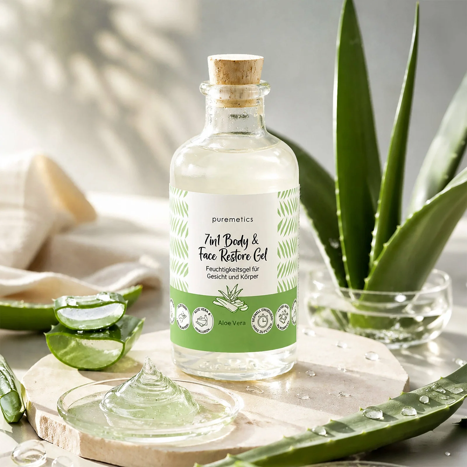 puremetics GmbH 7in1 Body & Face Restore Gel 'Aloe Vera'