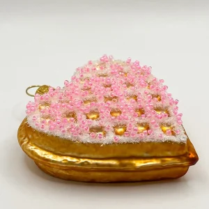 GMC Waffel in Herzform mit rosa Streusel, Gaufre